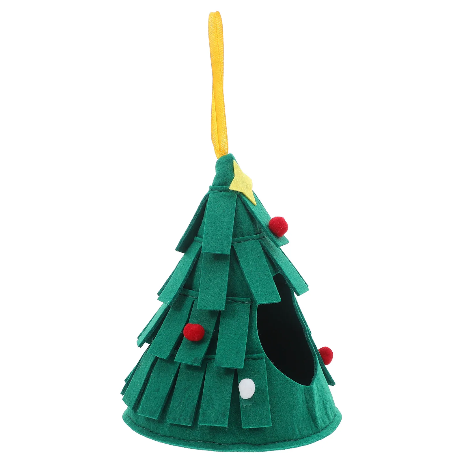 

Hanging Bird Nest for Cage Christmas Theme Parrot House Felt Insulated Small Animal Shelter Bed for Guinea Pig Hamster Cockatiel