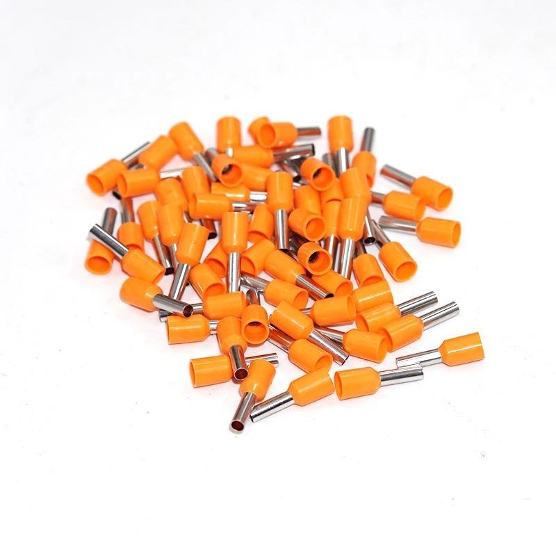 100pcs Ferrules Terminal Block Cord End Wire  Copper Crimp Connector Electrical Crimp Terminator E0508 E7508 E1008 E1508 E2508