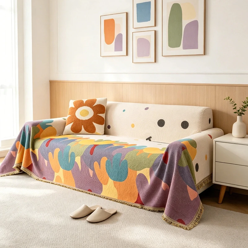 Anti‑Slip Couch Towel Soft Dustproof Sofa Pad Wear‑Resistant Sofa Protector Universal for Living Room Household Sofa Decoration