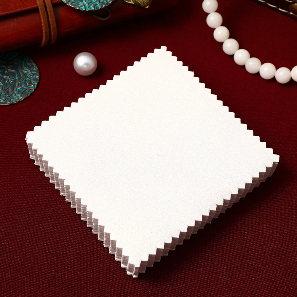 50pcs Cleaning Cloth Soft Material Polishes Silver Jade Tools Supplies Silver Jewelry Cleaner Cloth Portable Everyday Use
