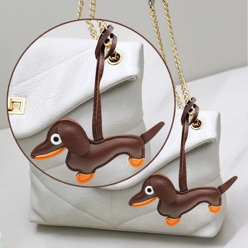 هدية عيد الميلاد حقيبة أنيقة لطيف الكلب الألماني المفاتيح القطن المرقعة الكلب كيرينغ العصرية اكسسوارات السيارات الديكور تنوعا #5