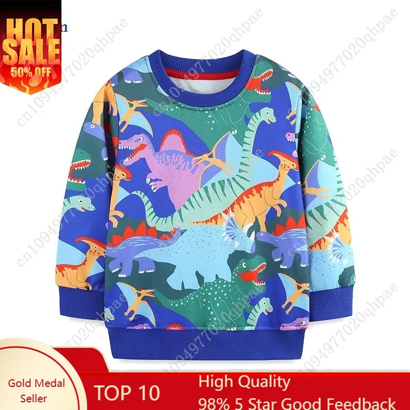 

Little maven Children's Clothing Boys Long Sleeve Tops Cartoon Dinosaurs Little Boys Sweatshirt for Kid Clothes Boys Costume