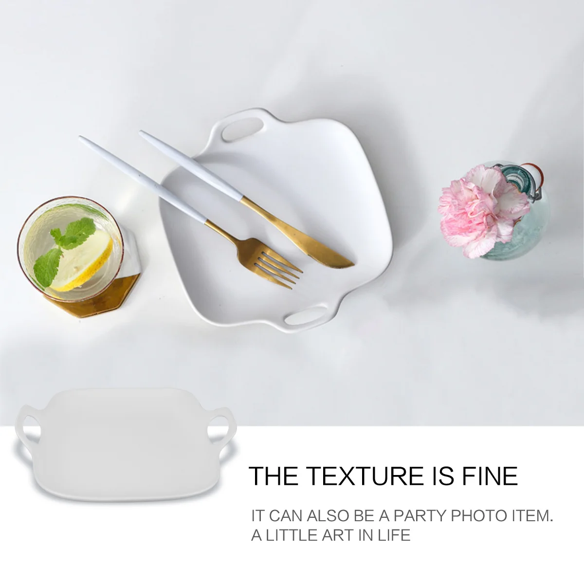 

8 Inches Simple Ceramic Plate Porcelain Safe Lightweight Fine Texture Smooth Edges for Home Kitchen Dessert Fruit Steak