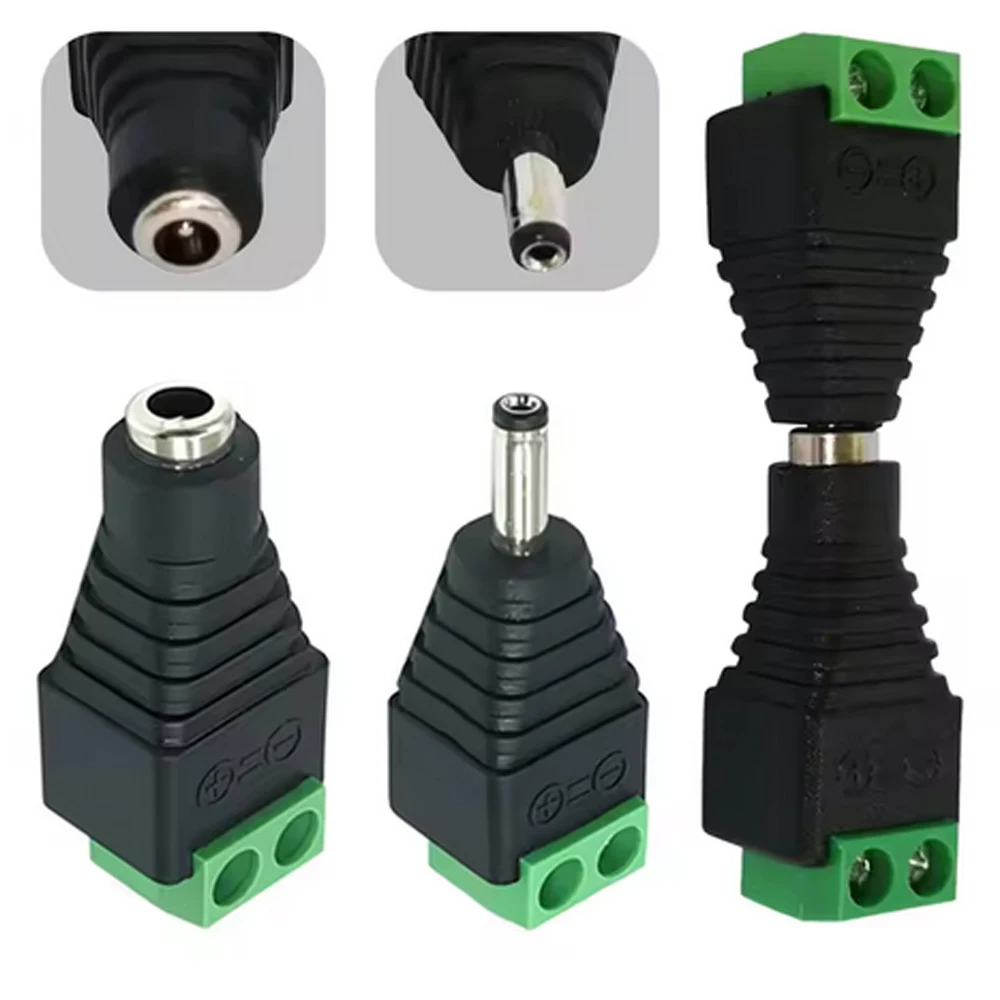 40/10/4 Pcs DC 12V Male Connectors Power Plug Adapter Jacks Sockets Connector For Signal Color LED Strip CCTV Camera