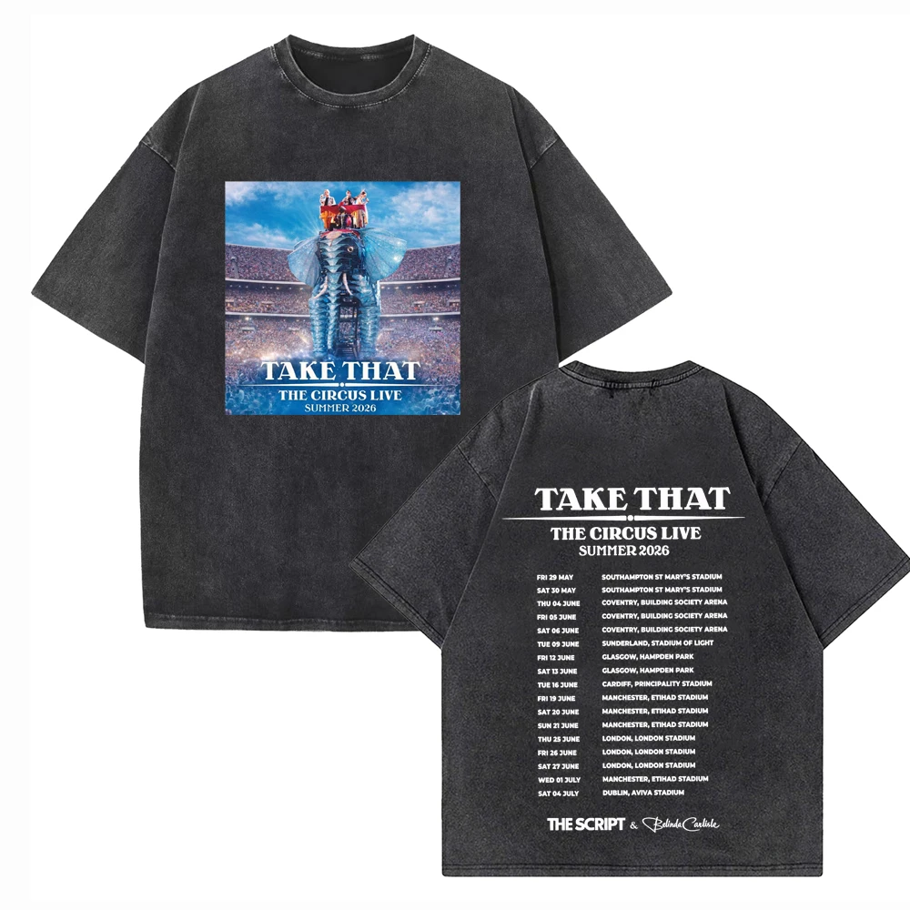 Take-That The Circus Live Tour 2026 Cotton T-shirt Vintage Summer O-Neck Short Sleeve