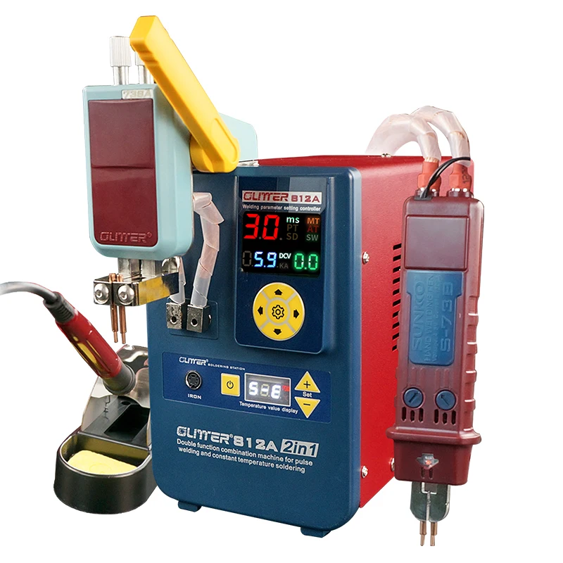 High energy 812A 12.6W 2500A Glitter 2 in 1 battery nickel welding machine portable spot welder