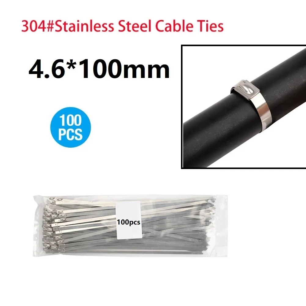 Stainless Steel Cable Ties 4.6mm Width Self Locking Strap Tool For Heavy-Duty Fastening And Bundling In Industrial Applications