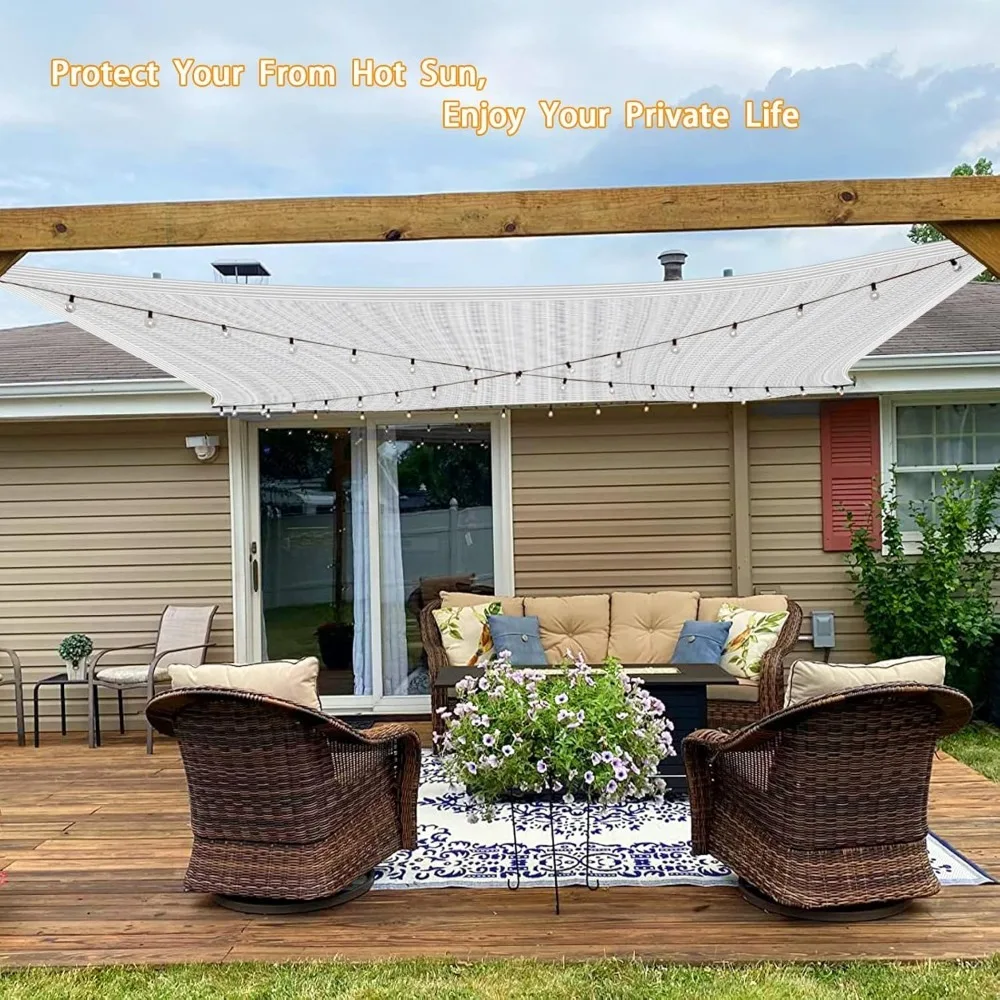 10x20' Aluminiowa ściereczka przeciwsłoneczna - do samochodu, 90% odblaskowa ściereczka przeciwsłoneczna do ogrodu Patio Pergola Cover Shade Sails Silvery Durable