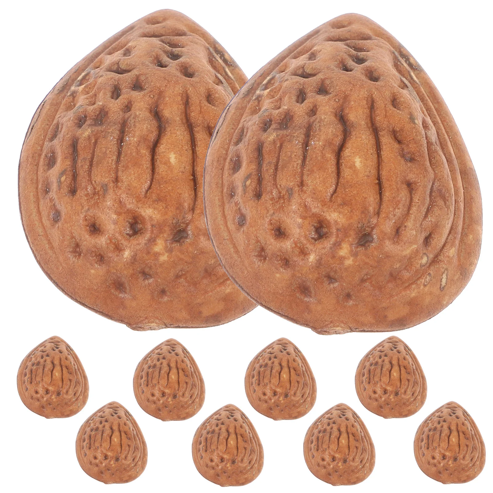 Simulation d'amandes artificielles, 10 pièces, accessoires alimentaires, artisanat décoratif, faux noix, modèles réalistes, jouets éducatifs d'apprentissage Montessori