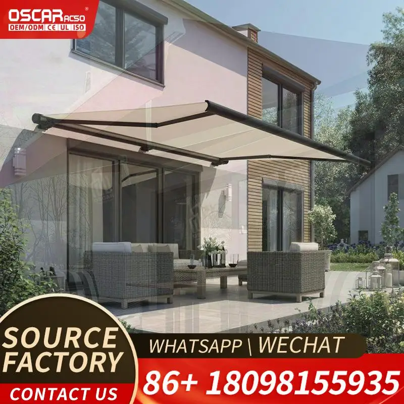 High Quality Motorized Manual Retractable Outdoor Canopy Sunshade Shelter for Patio Balcony Garden Retractable Awning