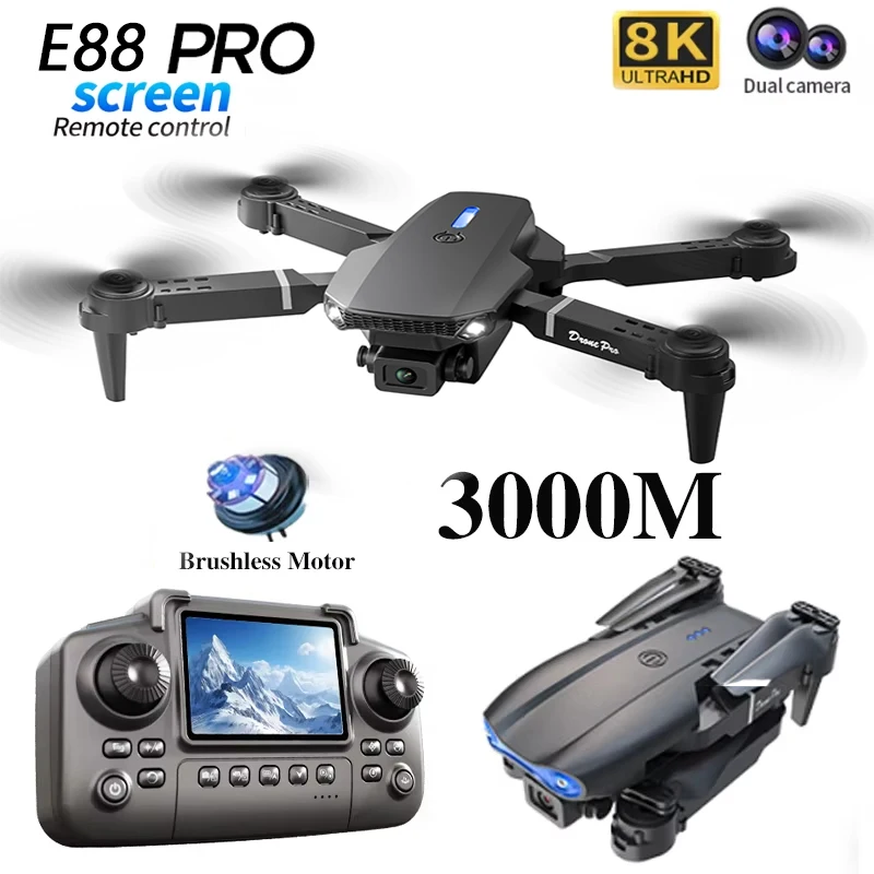 2025 New Upgrated E88 Pro WIFI FPV Professinal Drone Wide Angle HD 4K Camera Quadcopter Height Hold RC Foldable Dron Toys Gift