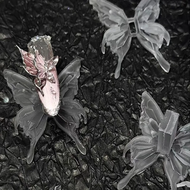 1Set Butterfly Nail Display Stand Diy Silicone Mold 3D Carving Stamping Plates For Tip Holder Nail Practice Stand False Nail Tip