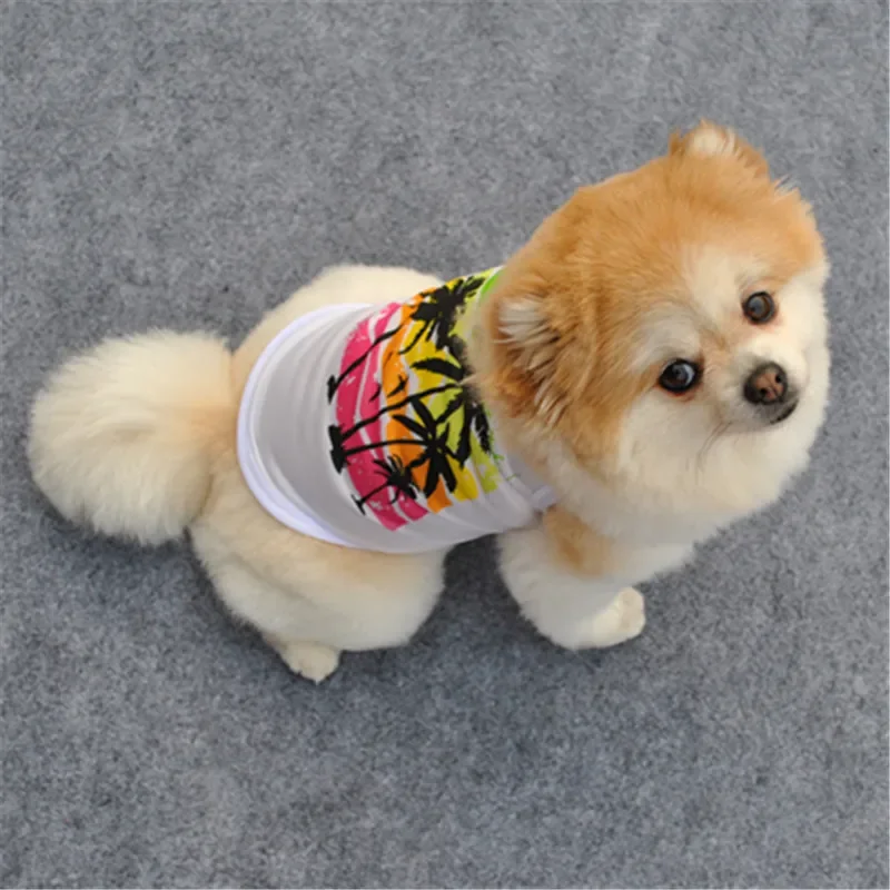 2023 New Arrival Summer Beach Style Puppy Dog T-Shirt Cheap Breathable Cotton Pet Dog Clothes for Small Dog Vest Pet Supply