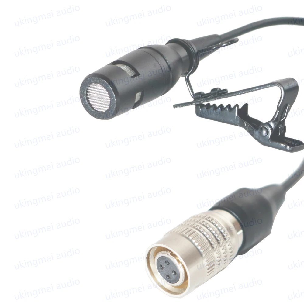 Micrófono de solapa Lavalier con enchufe de 4 pines, transmisor inalámbrico para Audio Technica Bodypack, micrófono unidireccional