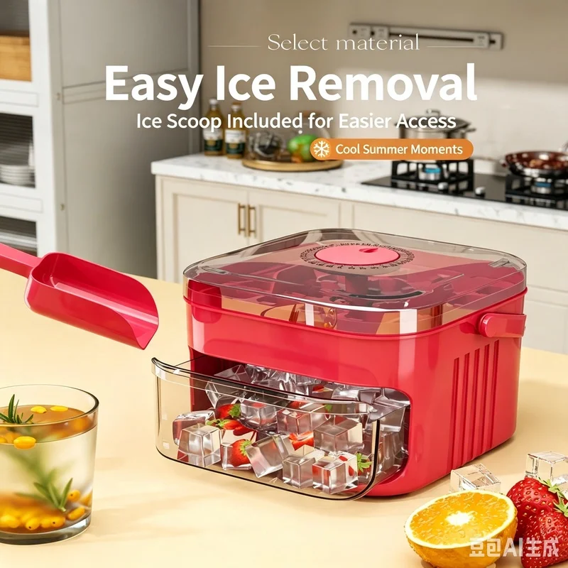 50 Grid Silicone Ice Tray with Cover & Handle, Stackable Easy Release Ice Mold, Refrigerator Ice Making Box