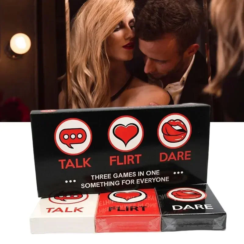 Talk Or Flirt Or Dare Cards Romantic Sexy Date Night Card Game For Couple Lovers Partners Naughty Adult Game Valentine Gifts