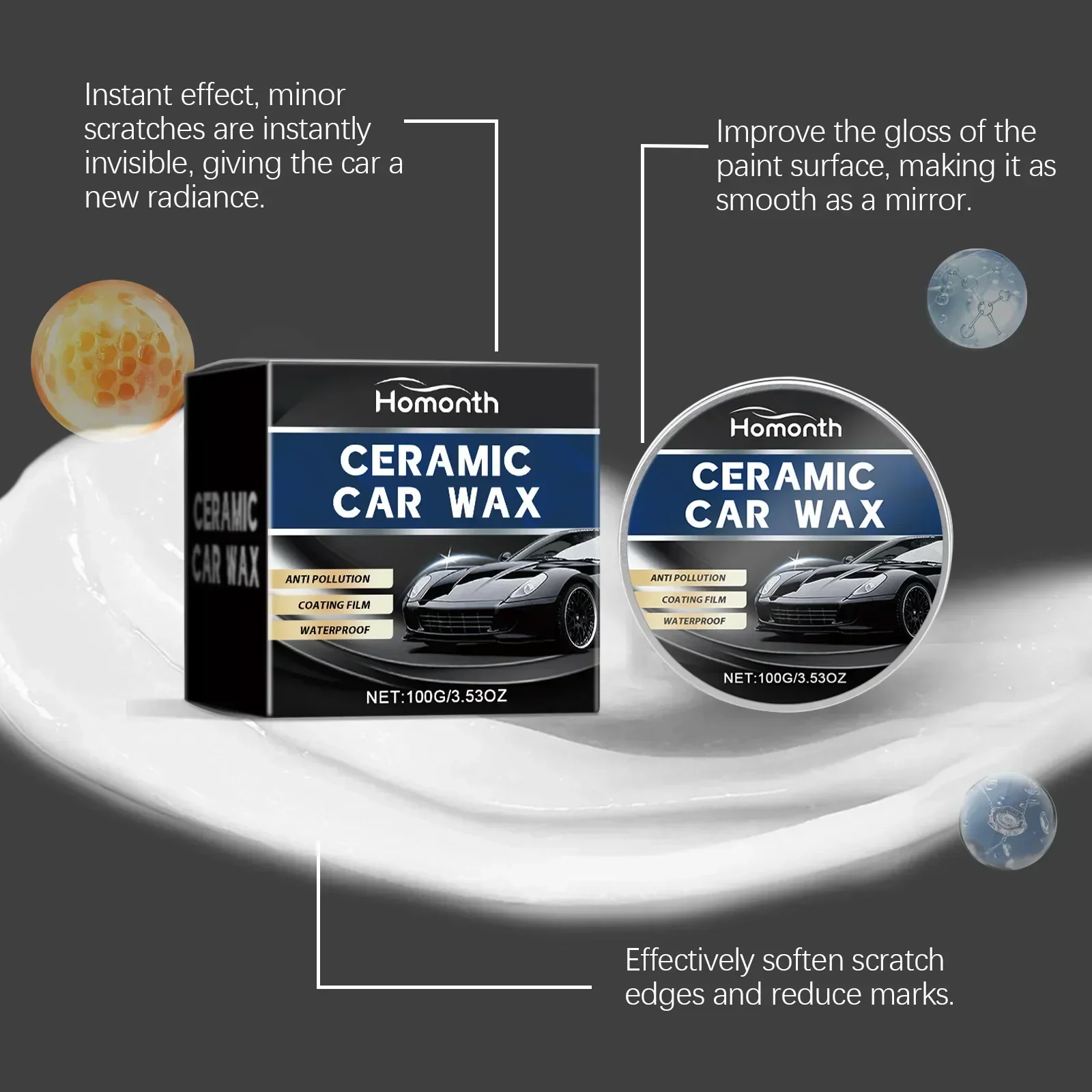 

Воск для ремонта царапин, очиститель автомобильной краски, сверхмощный автомобильный воск, твердая паста для удаления царапин, автомобильный воск, удаляет глубокие пятна от царапин