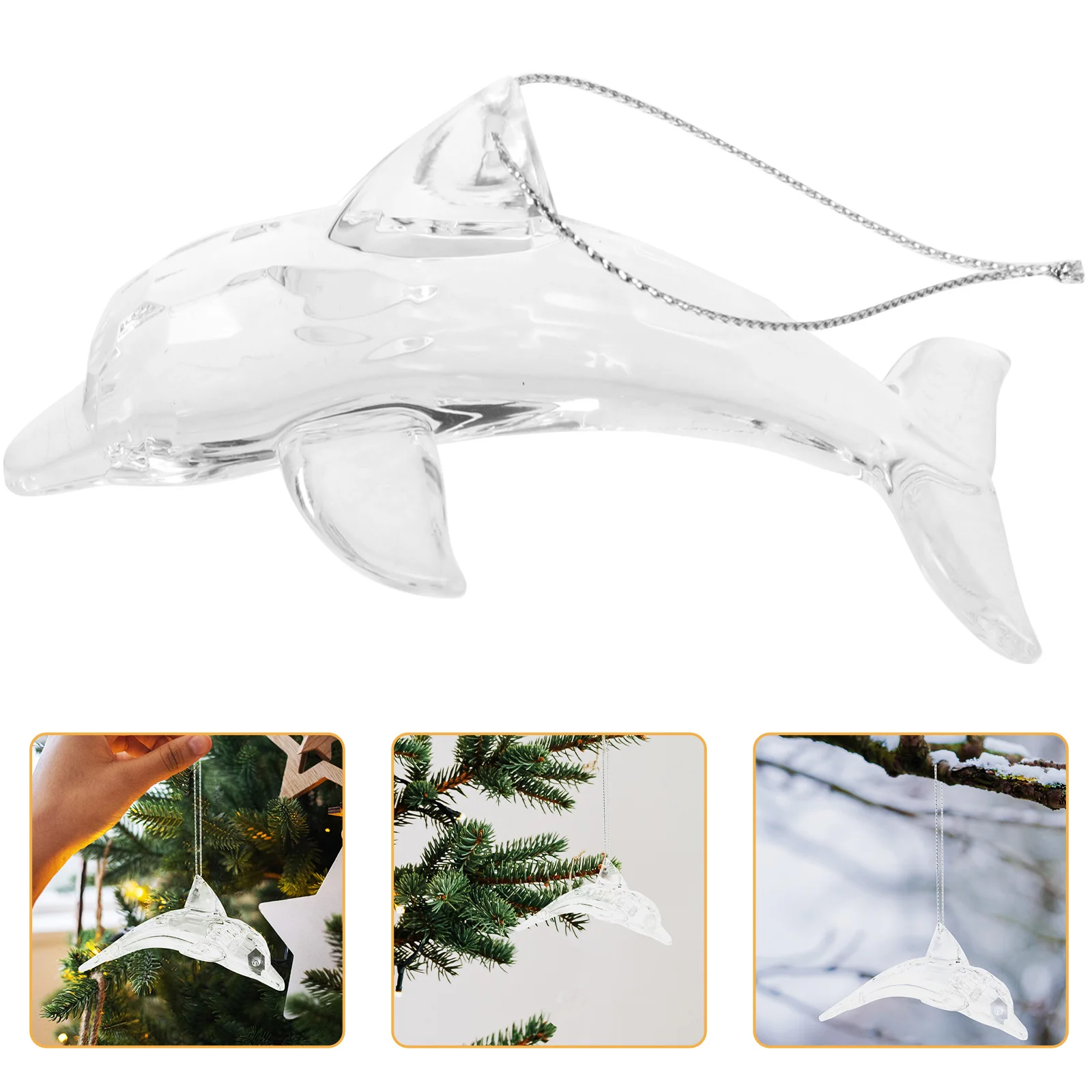 

Christmas Decoration Dolphin Decorations for Home Ornament Transparent Figurines