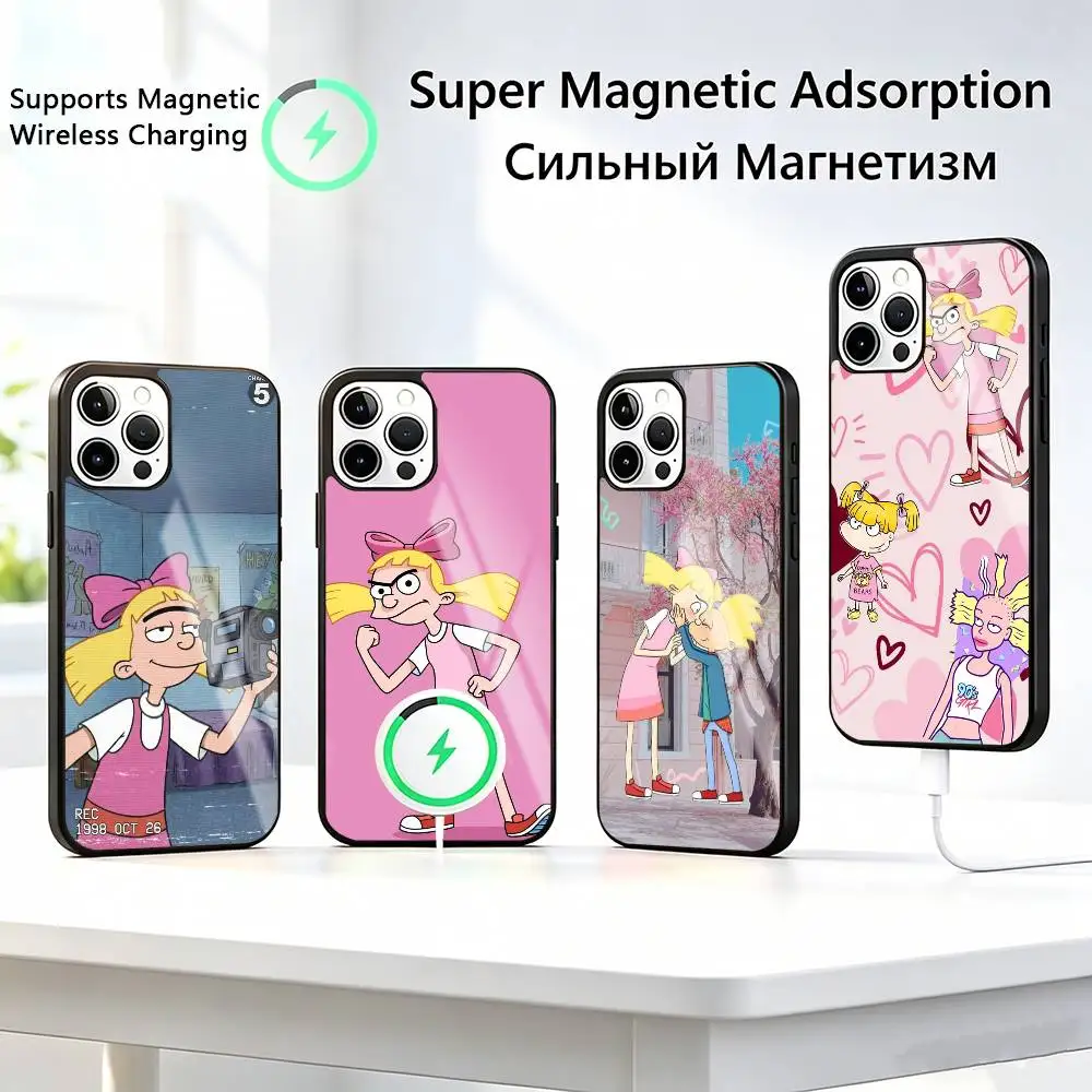 

Hey-y Arnold-d Phone Case For iPhone17,16,15,14,13,12,11 Plus,Pro Allows magnetic wireless charging