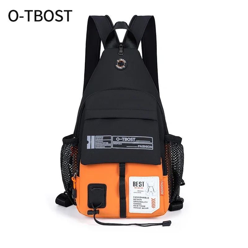 O-TBOST 2 in 1 Chest Bag and Backpack Outdoor Crossbody Bag for Men and Women with Oxford Cloth