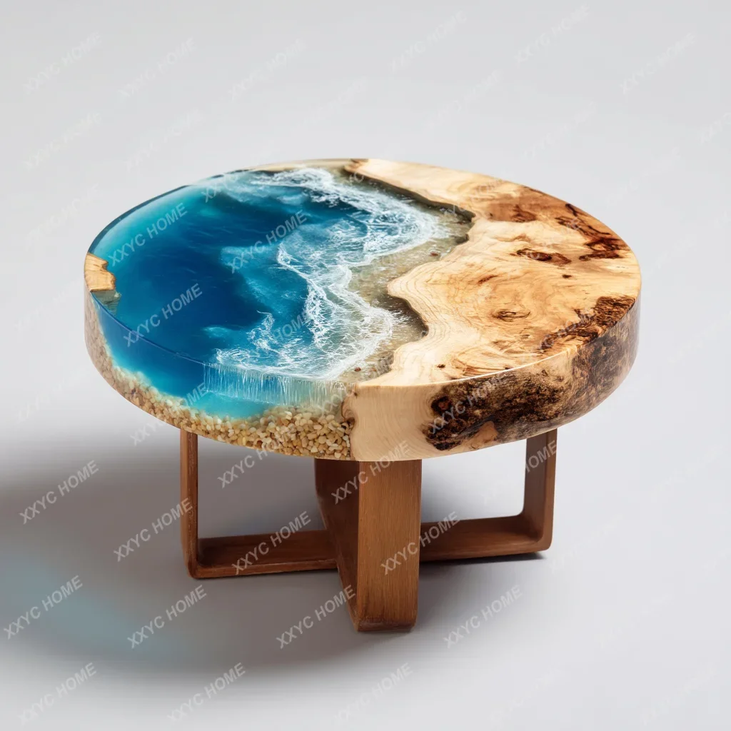 TT Epoxy resin river table coffee table creative personality small apartment living room home simple modern light luxury table 1