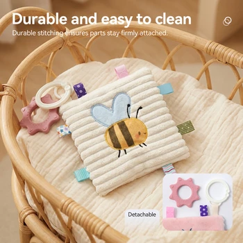 3D Touch Feel High Contrast Cloth Book Soft Baby Books Sensory Early Learning Stroller Toys for Infant Toddler Toy 0-12 Months 1