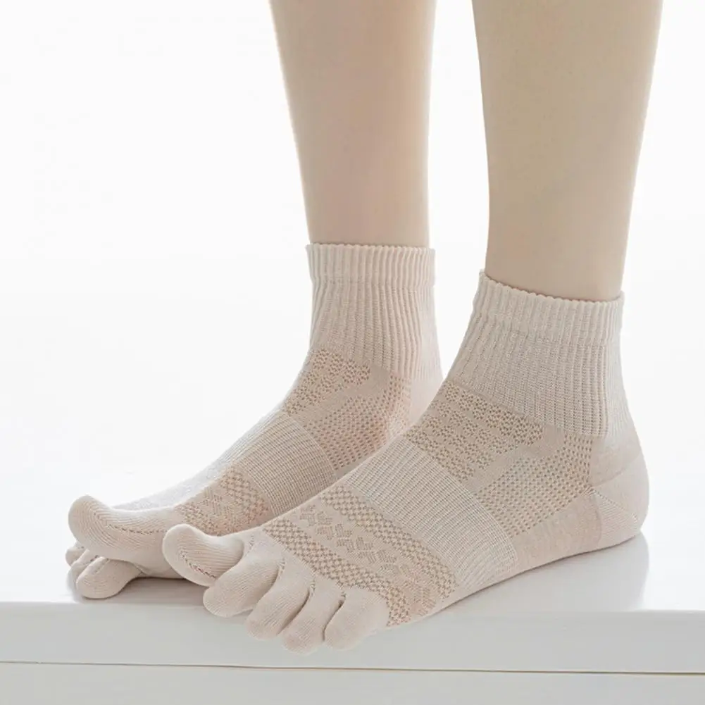 Summer Ultra-thin Breathable Mesh Short Socks For Men Sports Five Fingers Socks Ankle Socks Sweat-absorbing Split Toe