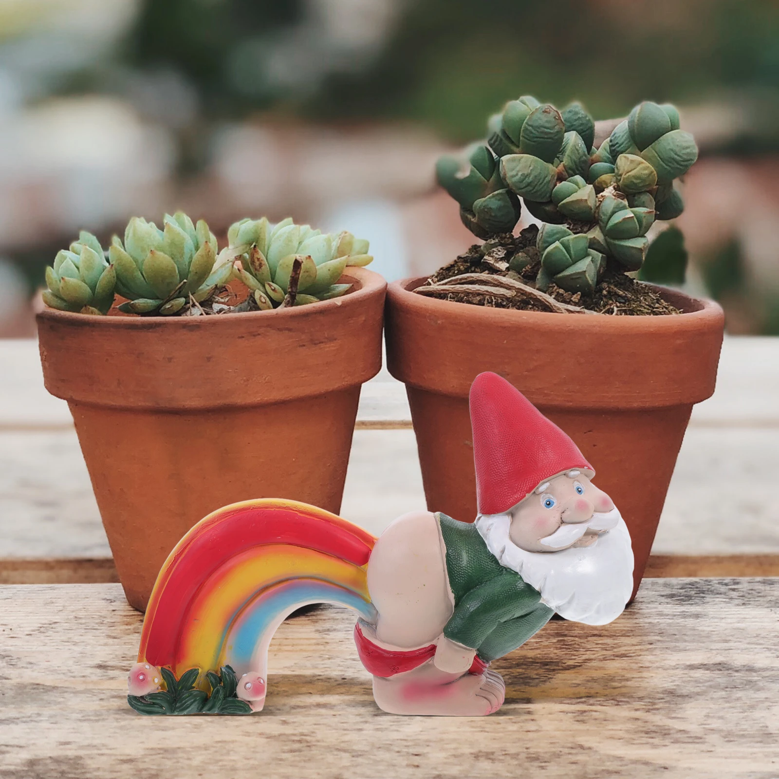 

Creative Resin Garden Statue Outdoor Yard Decor Rainbow Dwarf Ornament Lightweight Durable Portable Scene Decoration For Patio