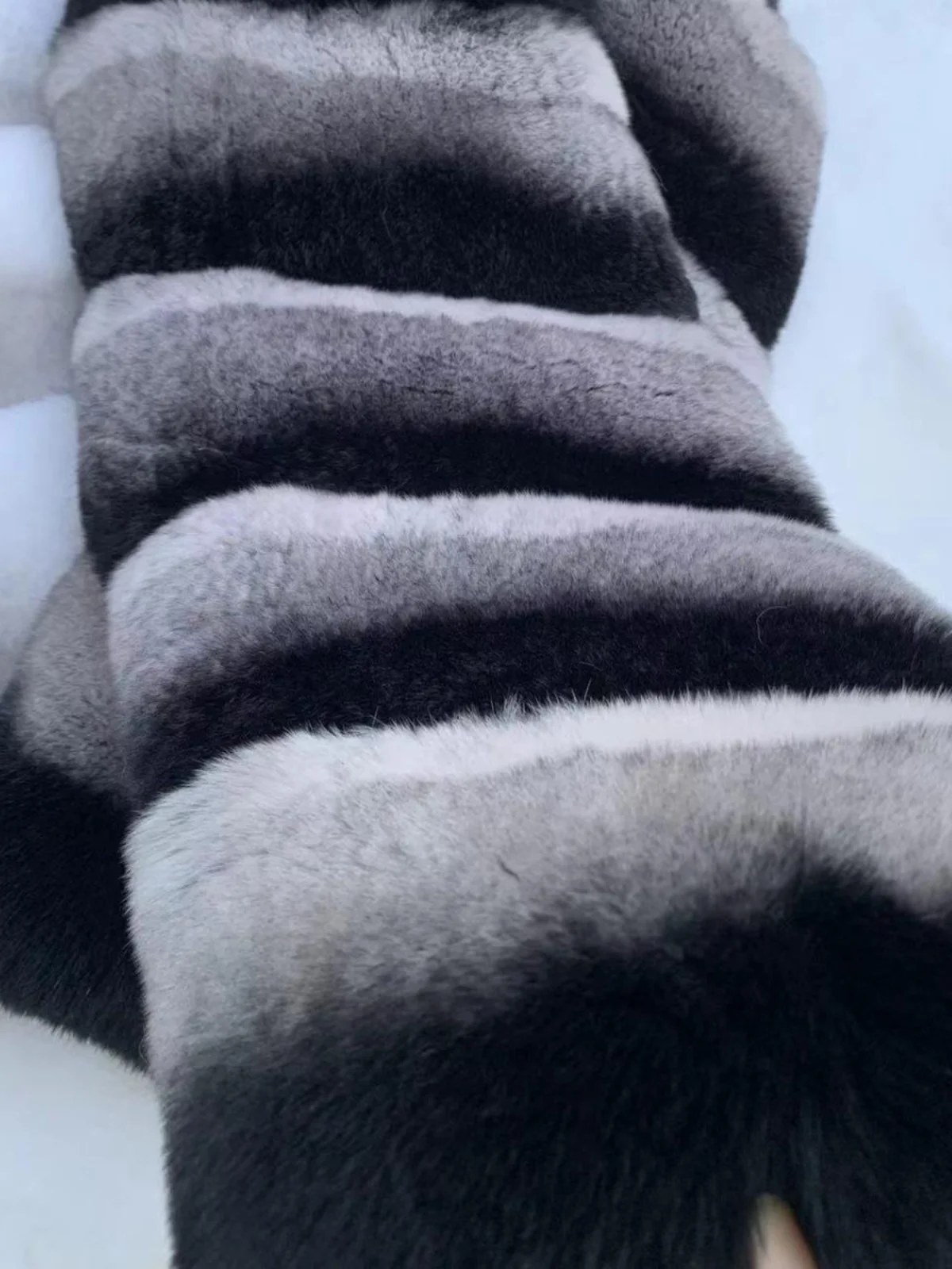 Winter Warm Real Rex Rabbit Fur Scarf Chinchilla Wraps Fashionable Elegant Neck Warmer for Women