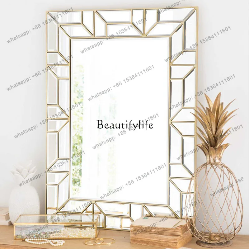 Best Sellers European-style Phnom Penh Square Decorative Entrance Mirror Dressing And Makeup Wall