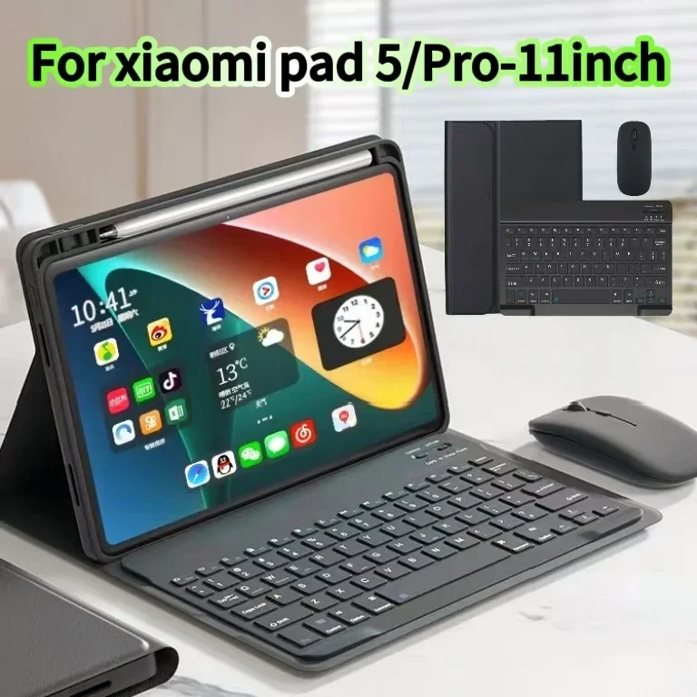 Case for Xiaomi Pad 5 11 Inch Keyboard Cover Case for Xiaomi Pad 5 Pro 11 Inch Wireless Bluetooth Removable Keyboard Cover