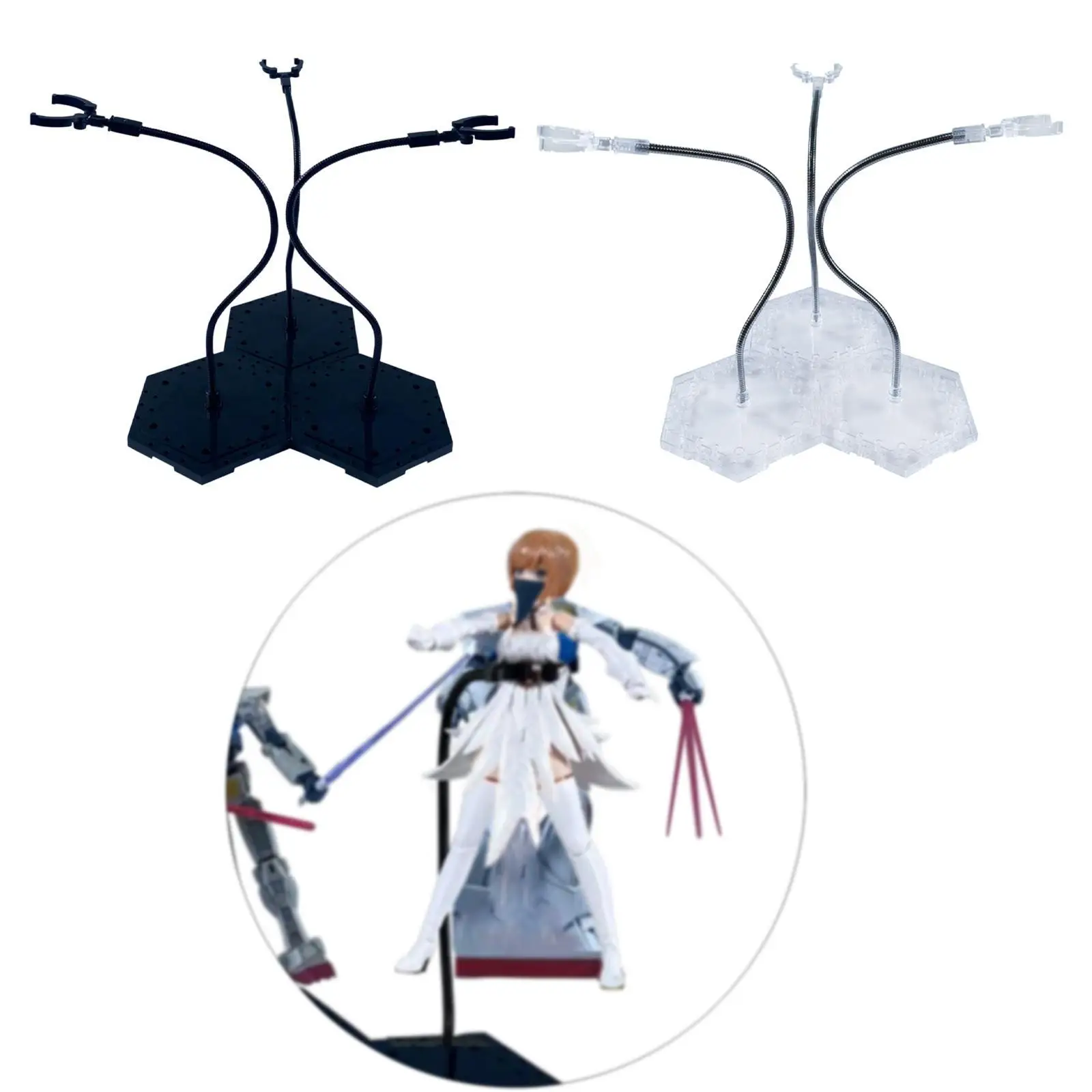 

Action Figure Stand Doll Accessories Decor Tabletop Centerpiece Lightweight with Adjustable Support Arm Compact Doll Stand