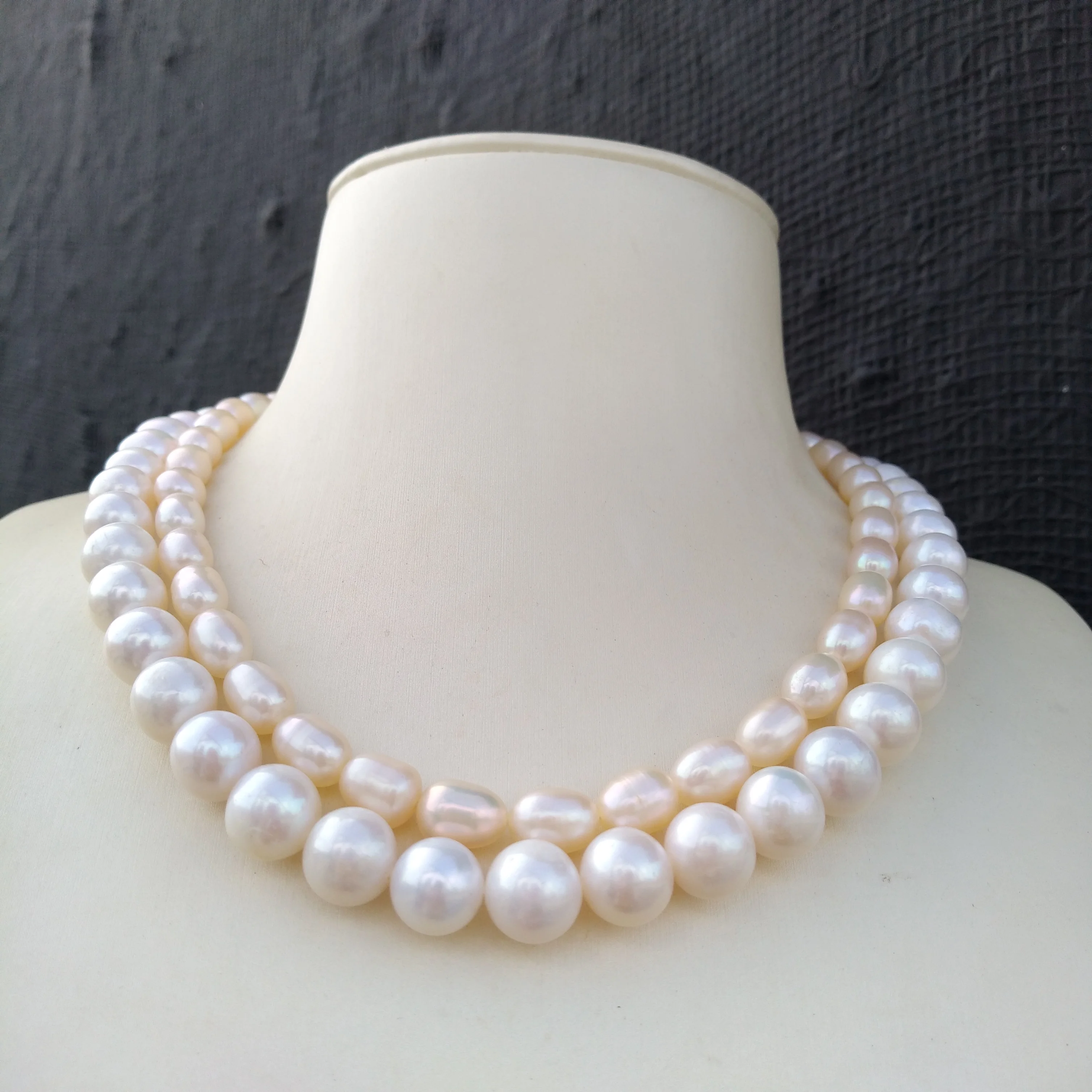 2row Genuine South Sea White Pink Pearl Necklace Videos And Pictures Are All Taken In Kind.