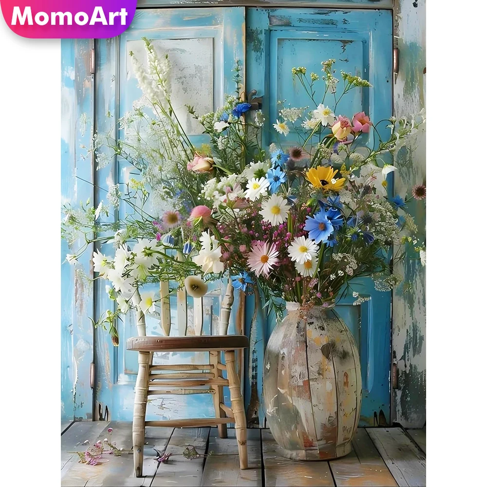 Momoart Diamant-Mosaik, Blumenbild, Strass-Diamant-Gemälde, Gänseblümchen, geeignet für Anfänger, DIY-Stickerei, Heimdekoration