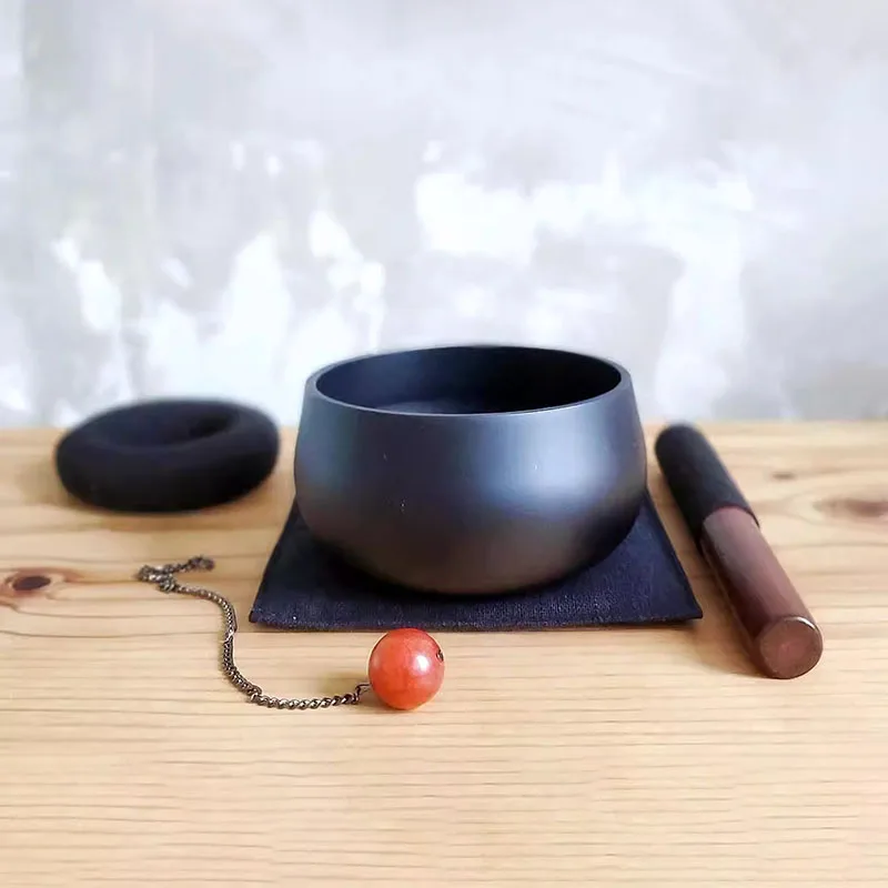 Copper Chime Sound Healing Meditation Singing Bowl Bell Black Relaxation Resonance Sound Bowl Chime Portable Percussion Chimes