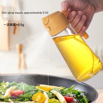오일 빈 병 분무기 및 푸어러, 플라스틱 오일 용기, 주방 요리 오일 디펜서 기화기, 캠핑 바베큐용 크루트, 2 인 1, 600mL 