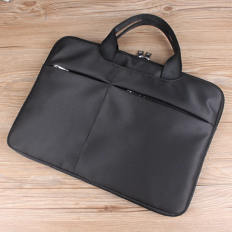 Vrijetijdshandtas 15 Inch Multifunctionele Laptop Aktetas Messenger Bag Waterdichte Stof Mannen Vrouwen Zwart