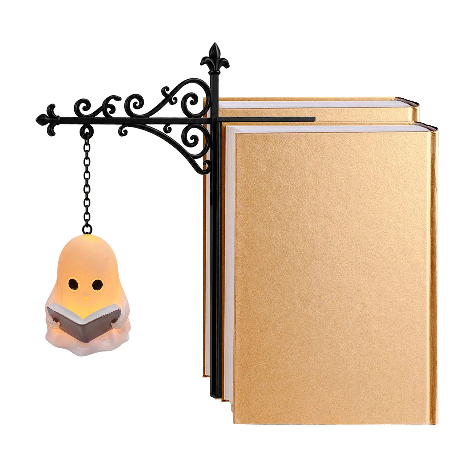 Iron Craft Bookshelf Lantern Light Library Lamp Candlelight Ambiance Reading Corner Decor Gift