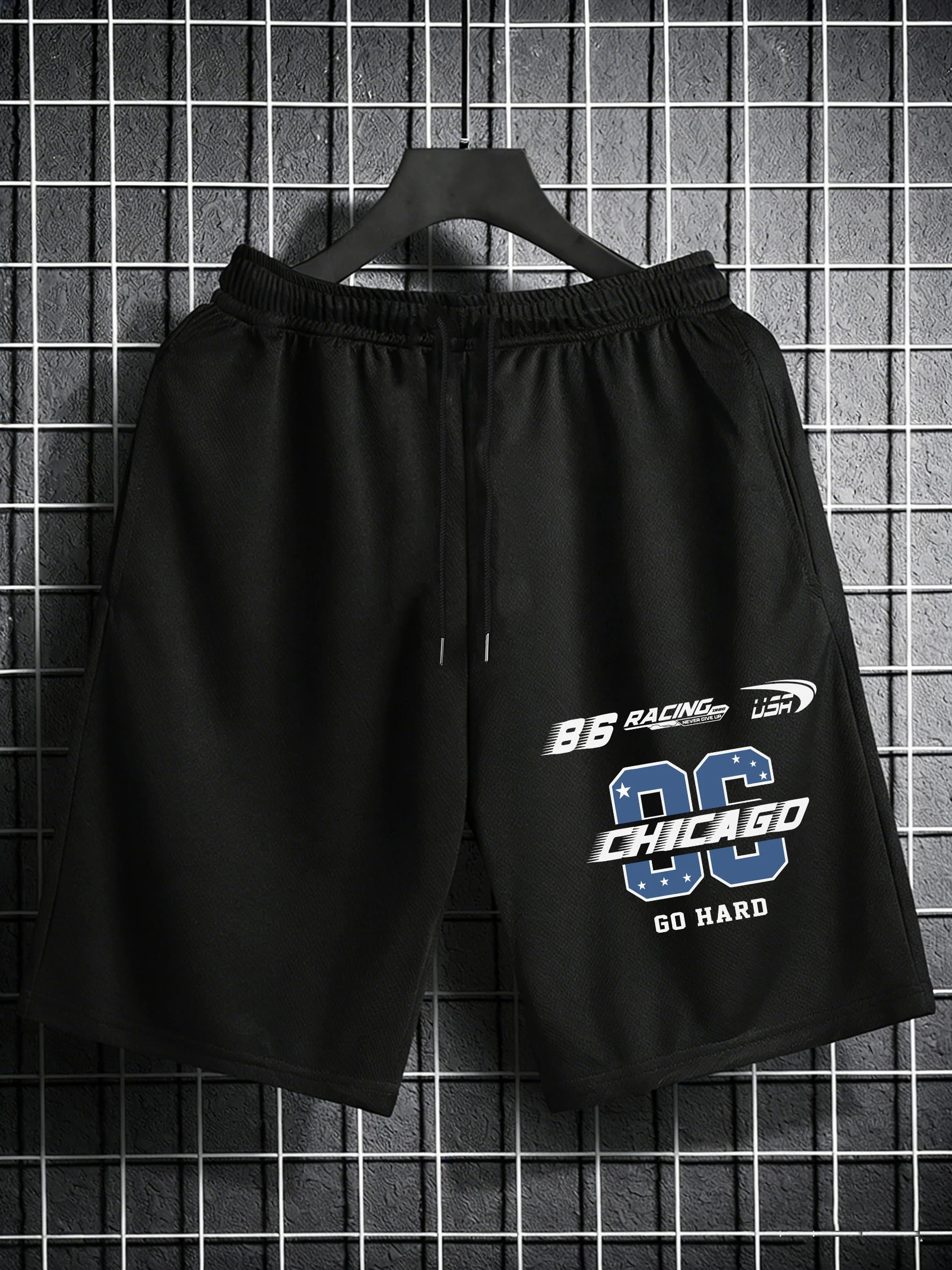

Мужские короткие брюки с принтом Chicago Go Hard Number 86, повседневные летние брюки для бега, эластичные шорты для спортзала, модная одежда с широкими штанинами