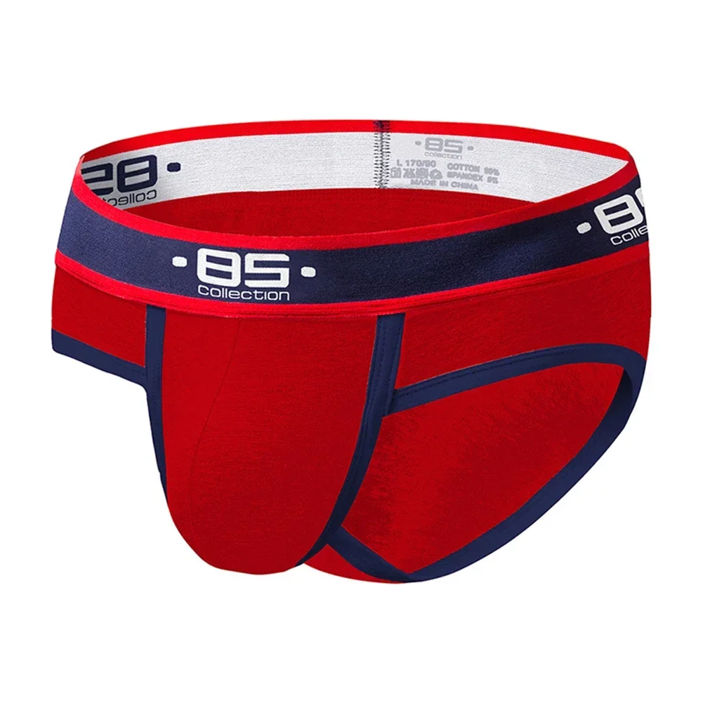 Мужские эластичные трусы, хлопковое нижнее белье с низкой талией, сексуальные U-образные выпуклые трусы, мягкие дышащие трусы, молодежные дышащие стринги