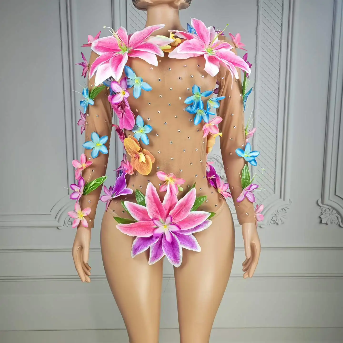 Sparkly Crystal Date Night Outfit For Women Club Rave Festival Concert Dance Costumes Birthday Drag Queen Vegas Showgirl 2026