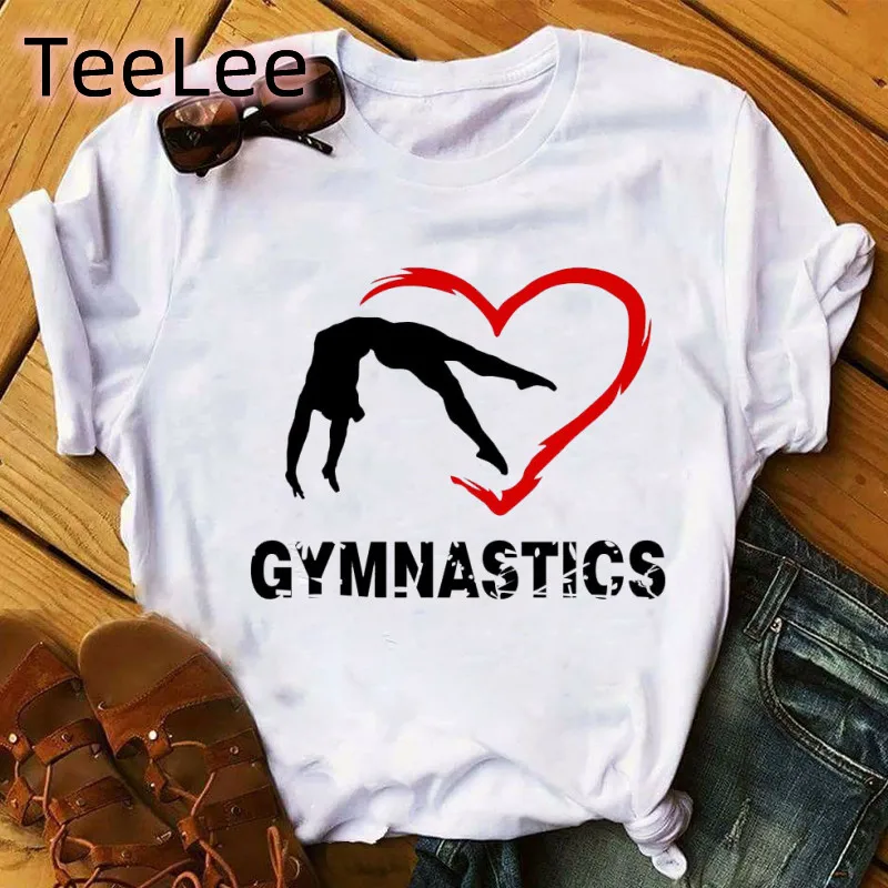 Gym Art Tee Shirt Femme Ballet Dancer Gymnast Lover Birthday Gift Tops Girls Summer Print Gymnastics Casual T Shirt Women