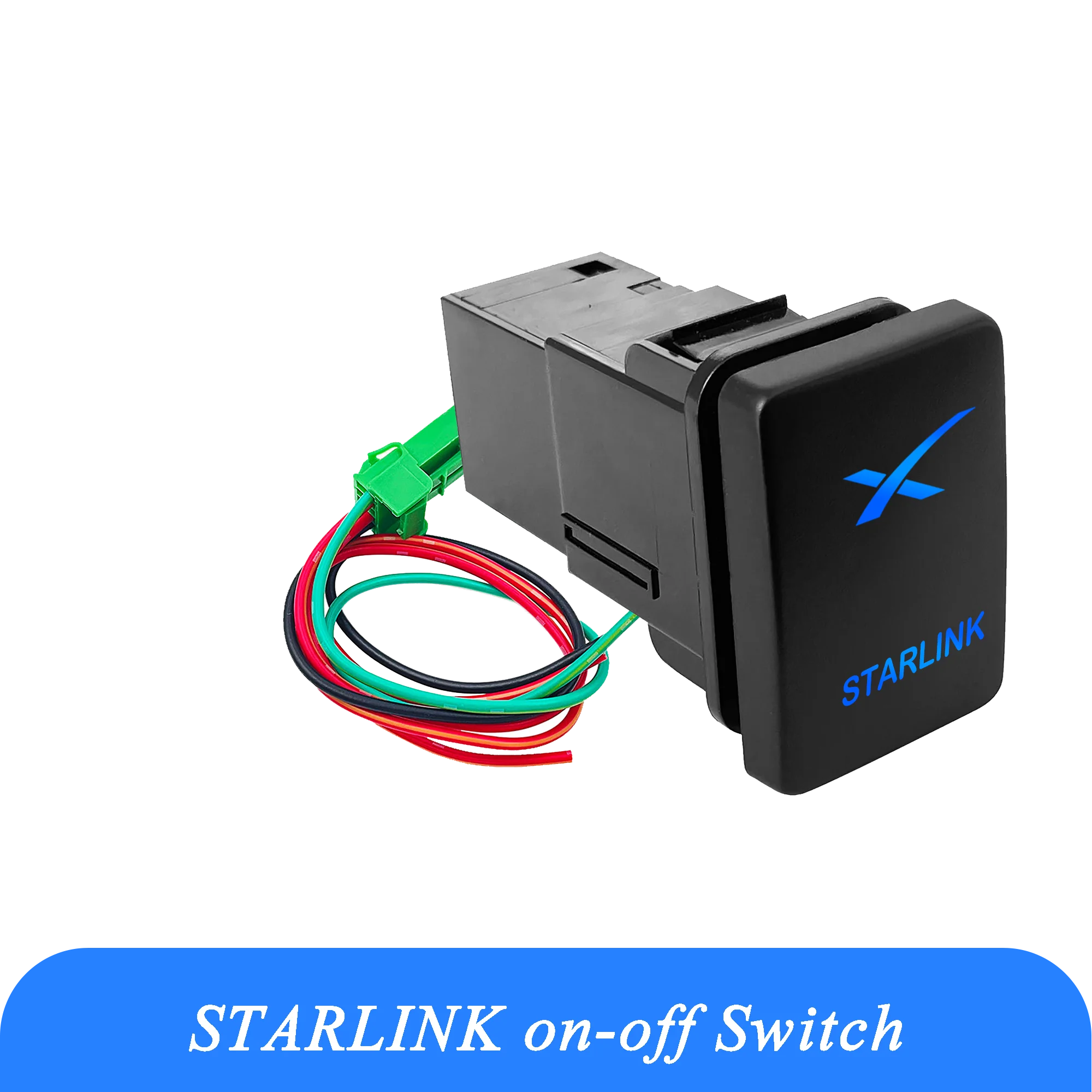 12V Blue LED Push Button Switch for Starlink Dish Antenna Control | Compatible with Toyota Tundra, 4Runner, RAV4, Land Cruiser