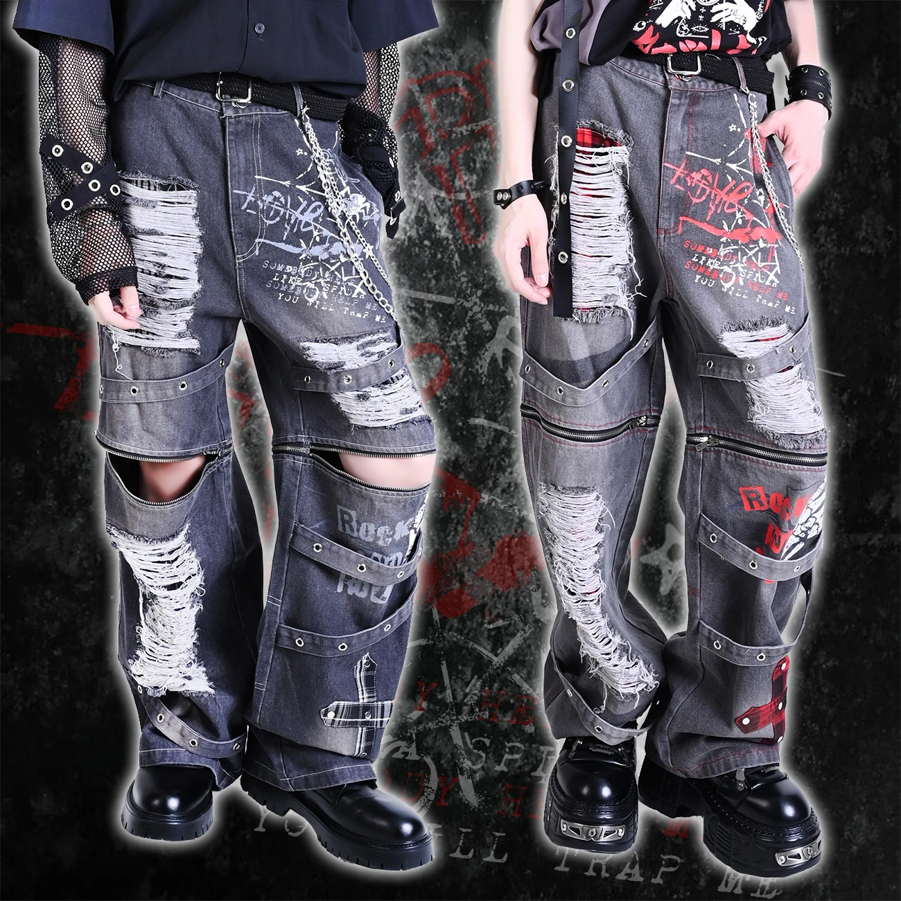 

Мешковатые джинсы 2025 года, джинсовые брюки-карго в стиле ретро, мужские повседневные рабочие рваные джинсы, женские широкие брюки с дырками на бретелях