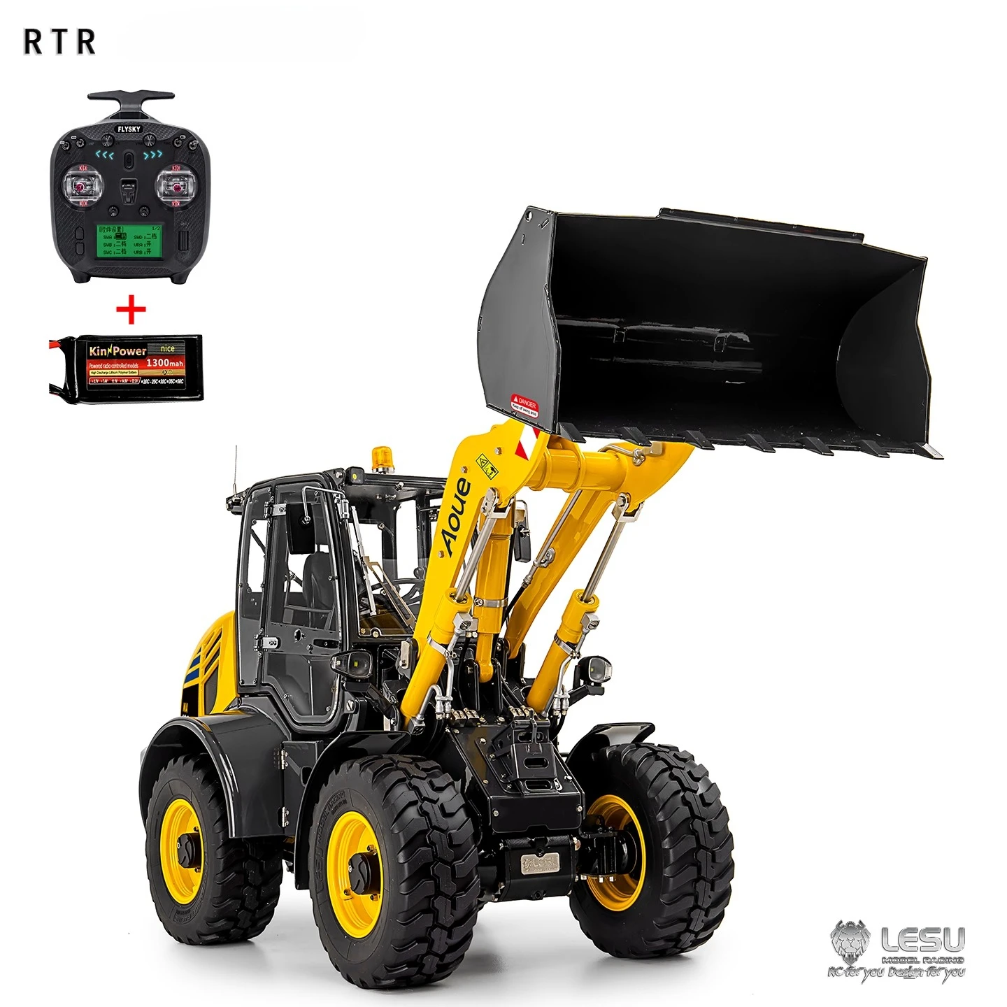 LESU WA100 Hydraulic RC Loader 1/14 AOUE Wheel Loader Metal Model Remote Control Truck Engineering Machinery Model Boy Toys