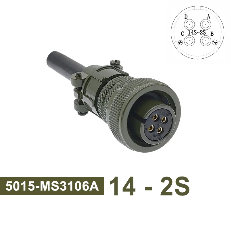 Mil std ronde connector ms3102a 14s-2 14s-5 14s-6 MIL-C 5015 militaire specificatie connectoren ms3106 ms3108 stekker & stopcontact - afbeelding 1