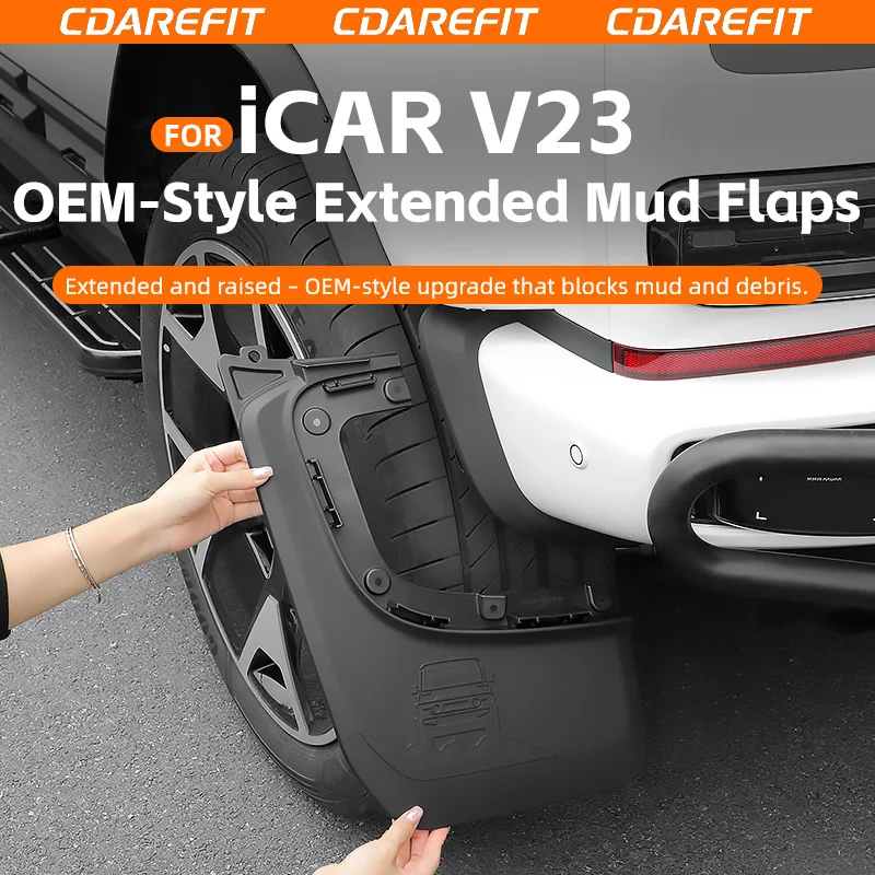 For iCAR iCAUR V23 OEM Style Extended 4Pcs Mud Flaps Front Rear Splash Guards Modification Accessories