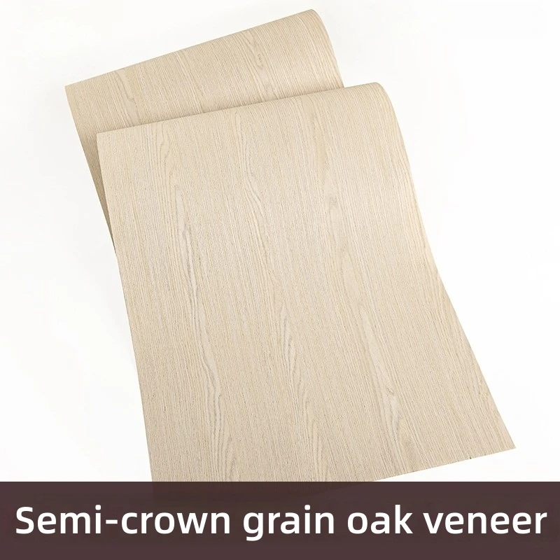 58x250cm White Oak Semi-crown Grain Engineered Wood Veneer For Furniture Walls Cabinets Interior Design And Decorative Projects
