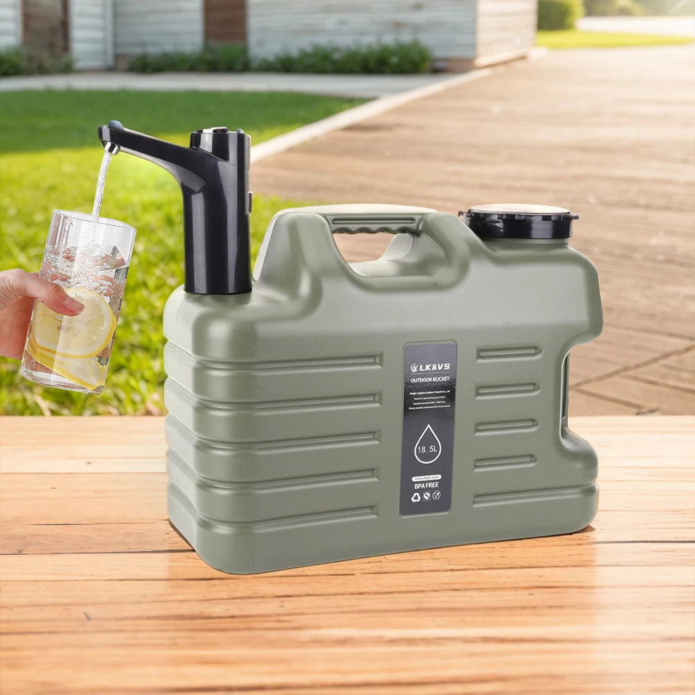 11l Outdoor-Wasser behälter große Kapazität Camping Wassers chnalle mit Wasserhahn & USB wiederauf ladbare elektrische Wasserpumpe Wassertank Spender – Detail 5
