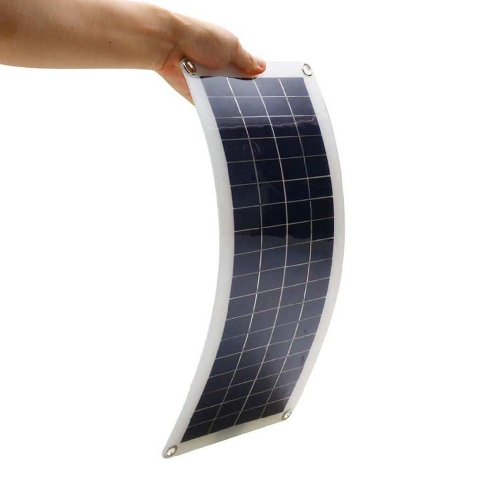 1X8W 12V Dual USB/DC Flexible Solar Panel Efficient Car Battery Charge Camping-B51B